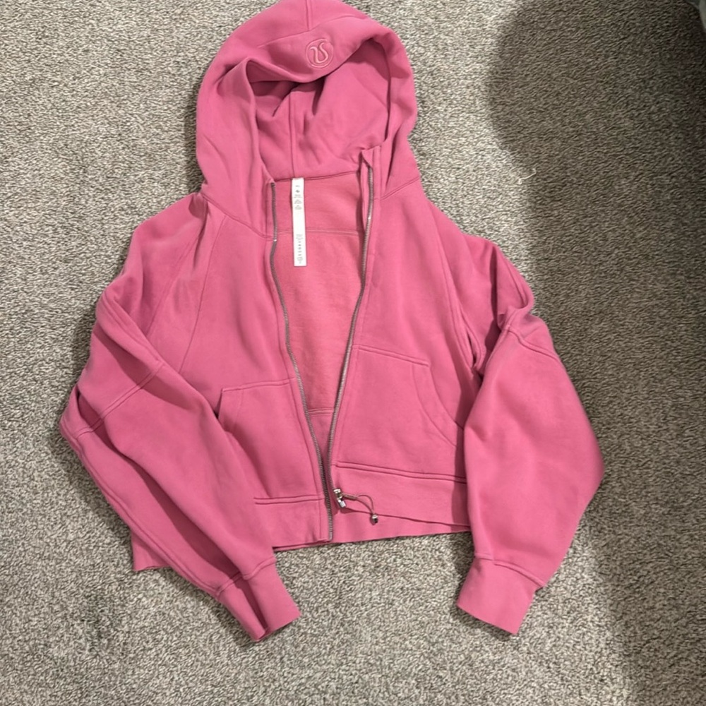 Lululemon pink scuba full zip sweatshirt size M/L